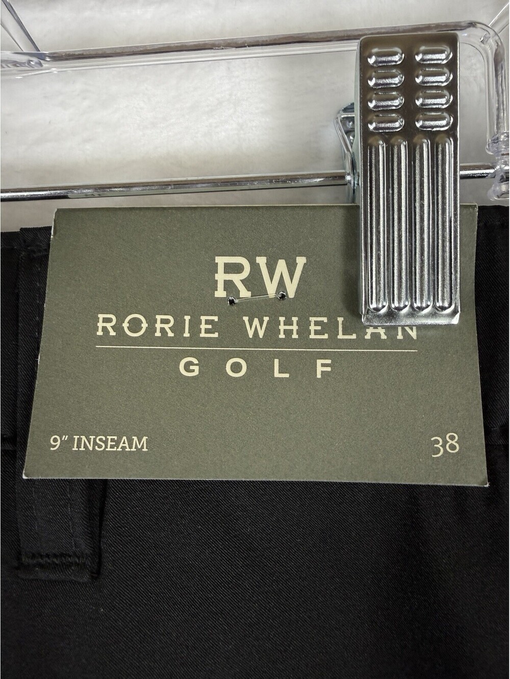 Rorie Whelan Golf Shorts 38 9” Inseam Black New NWT